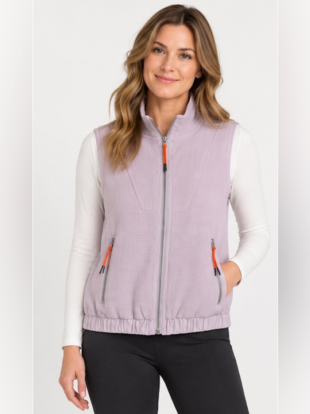 SAGE Collective Lavender Waffle Knit Full Zip Vest NWT Size M